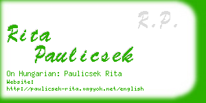 rita paulicsek business card